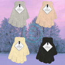 ❄️ Ladies Chenille Gloves Soft Warm Winter One Size Cosy Stretch Farley Mill