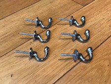 6x POLISHED CHROME TIE BACKS  Ball End Curtain Drape Tassel Screw In Hooks Ref 4