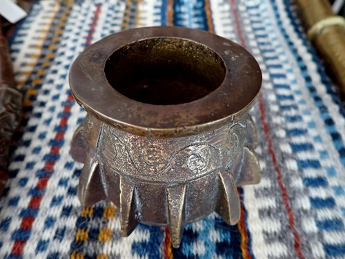 Gilded bronze mortar - gilded, arab