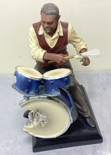 Resin jazz drummer statue - drummer,