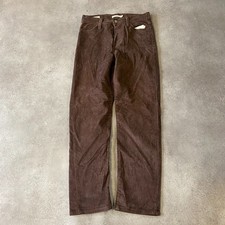 Levis Needle Cord Trousers Womens 26" Wedgie Straight Corduroy Pants, Brown