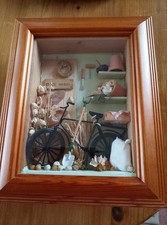 Shadow Box, Pine Surround, "The Bike Shed", Excellent Condition
