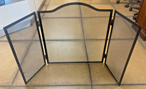 Metal three panel black fire - panel,