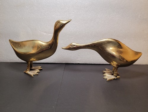 Vintage brass geese goose - vintage,