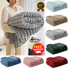 Large Ribbed Faux Fur Warm