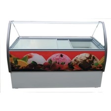 Crystal Venus Ice Cream Freezer for Display and Storage 10 Pan Containers