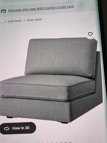 Ikea grey fabric convertible - fabric,