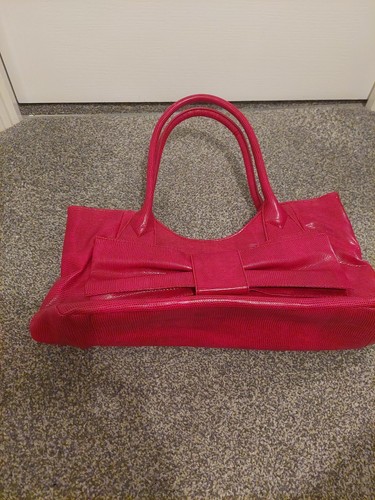 Pink shoulder bag with bow - bag,