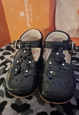 Andanines Girls Mary Jane Blue Patent Leather Shoes Size 3 EU 19 Boxed Spanish