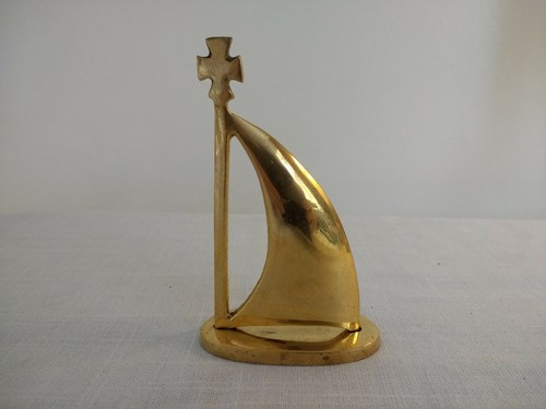 Sailboat figurine metal boat - figurine,