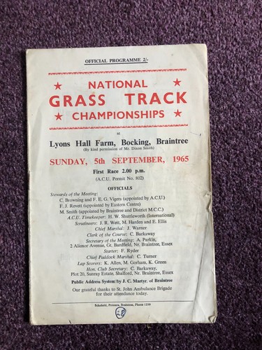 Motor cycle racing programme