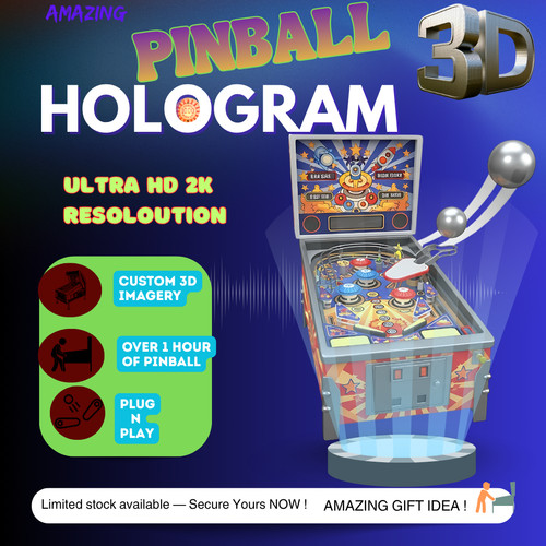 Pinball machine hologram - machine, 3d