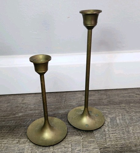 Brass candlestick holders - brass,