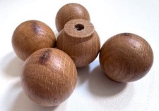 Set 5 Wooden Oak Knobs Handle