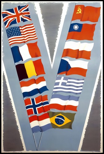 For victory allied flags - for,