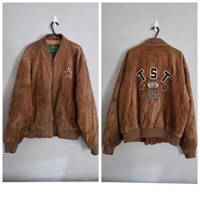 Rare Vintage 90s 96 Ton Sur Ton Team Spirit Leather Suede Embroidered Jacket L