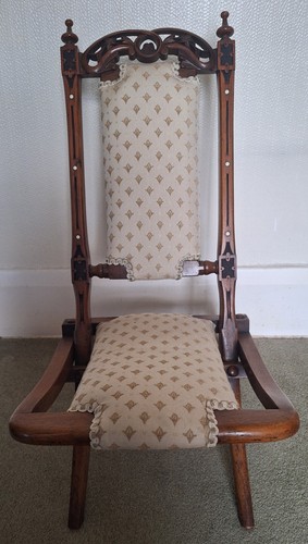 Antique walnut folding - folding, chair