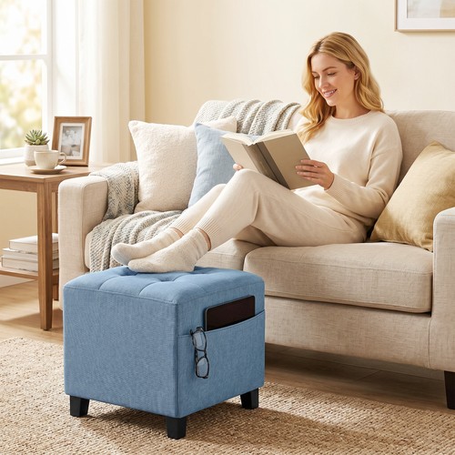 Square footstool with side - footstool,