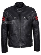 Men real leather jacket black - jacket,