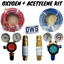 OXY ACETYLENE REGULATOR - FLASHBACK AND 10m HOSES KIT, NEXT DAY DELIVERY**