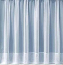 PLAIN JANE HEM WHITE NET CURTAIN MADE TO MEASURE DROPS (20" - 90") SOLD BY METRE