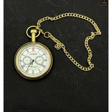 2" Brass Pocket Watch with