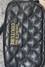 Versace Jeans Couture Women's Shoulder Bag Black Part Chain Strap Zip Bag VGC