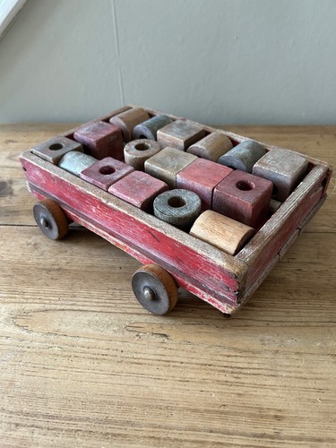 Vintage wooden building blocks - wooden,