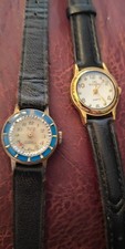 Two Vintage Antique Ladies Wrist Watches One Wind Up One Early Quarts Untested