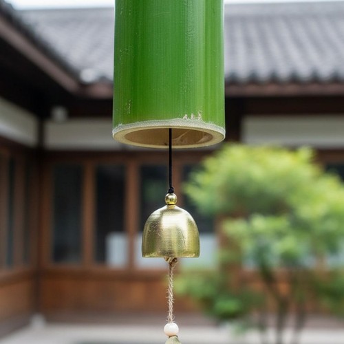 Bamboo wind chime relaxing low - chime,