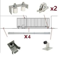 Sliding Gate Kit; TRACKS, WHEELS, STOP, GUIDES DOUBLE BEARING WHEELS 600KG  