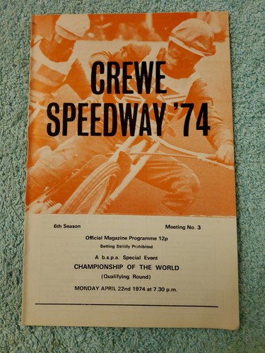 Crewe speedway 1974 world - crewe,