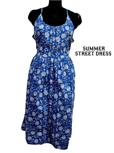 Indian blue summer street - blue,