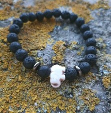 Lava Howlite Bracelet Elephant