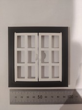 1x Not Tri-ang B/W Double Window Frame 95 x 95mm For 85 x 85mm Cut Out Plastic