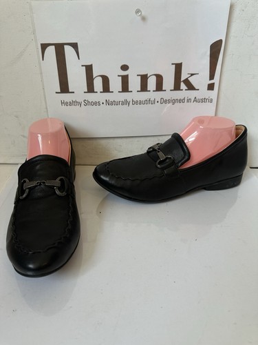 Think black slip on leather - think,
