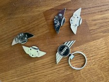 3x BMW Mini metal key ring fobs - black chrome - used marks older 20 years