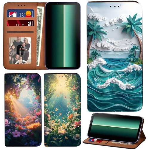 Leather flip wallet cover case - wallet,