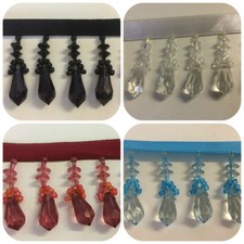 Glass Shaped Beaded Trim Curtain Blind Trimming 