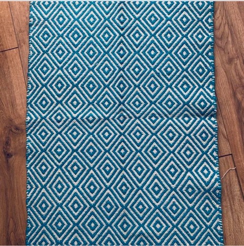 Turquoise diamond weave cotton - diamond,
