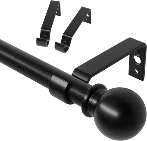 Adjustable black curtain rod - black,
