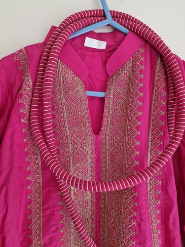 Pink long tilla embroidered - long,