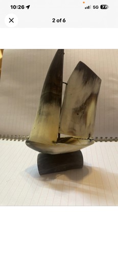 Vintage cow horn sailing - sailing, ship