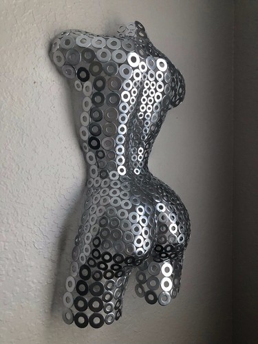 Metal wall art chrome female - wall,