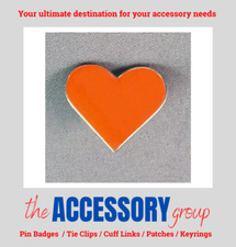 New Heart shape Love Dark Orange heart shaped Metal Enamel tie Pin Badge
