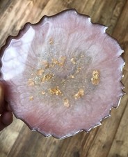 Agate geode style Pink  & gold