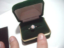 superb-solid silver-wonderful shimmery -genuine mercury mystic topaz ring-M