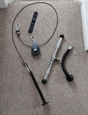 Triceps Push down Pulley set up, with bar and single rope, Excellent condition