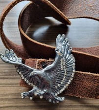 Eagle Buckle Genuine Leather Belt Western Biker