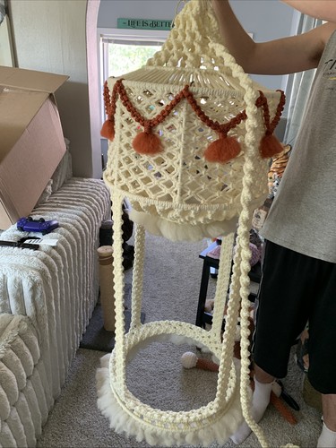 Huge vintage white macrame - huge,
